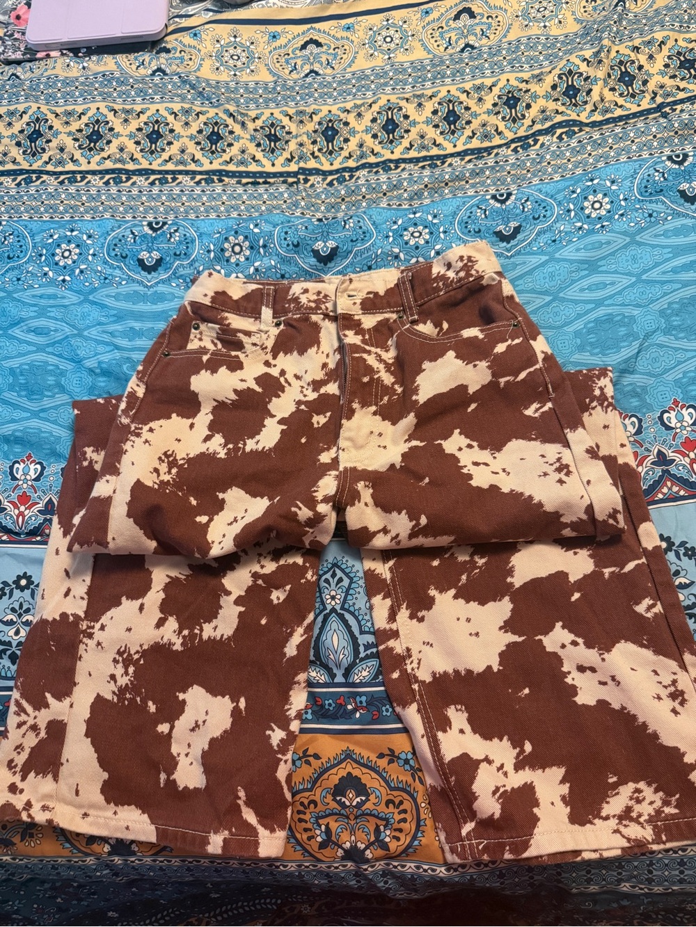 BDG Brown and Cream Tie-Dye Kids Jeans